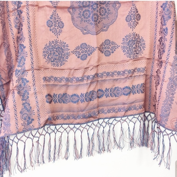 Pink and Purple Boho Faux Silk Scarf - Picture 3 of 4